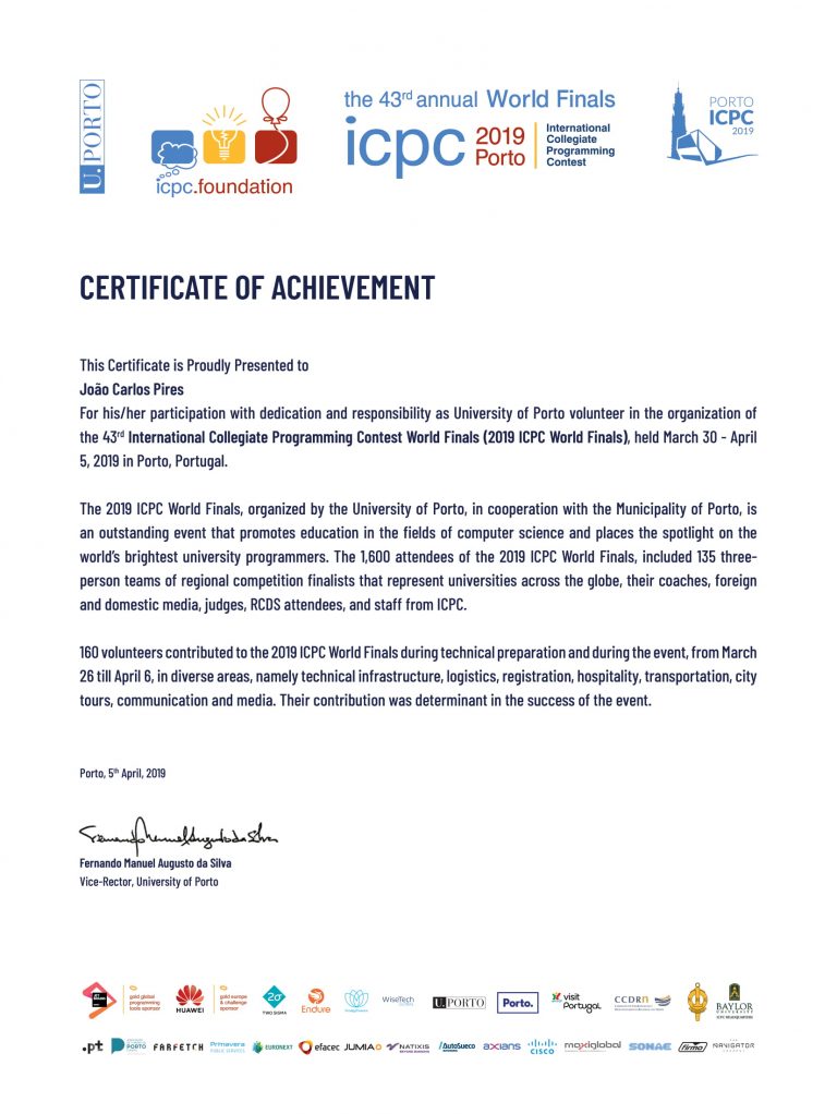 ICPC Porto 2019
