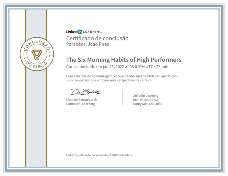 The Six Morning Habits of High Performers